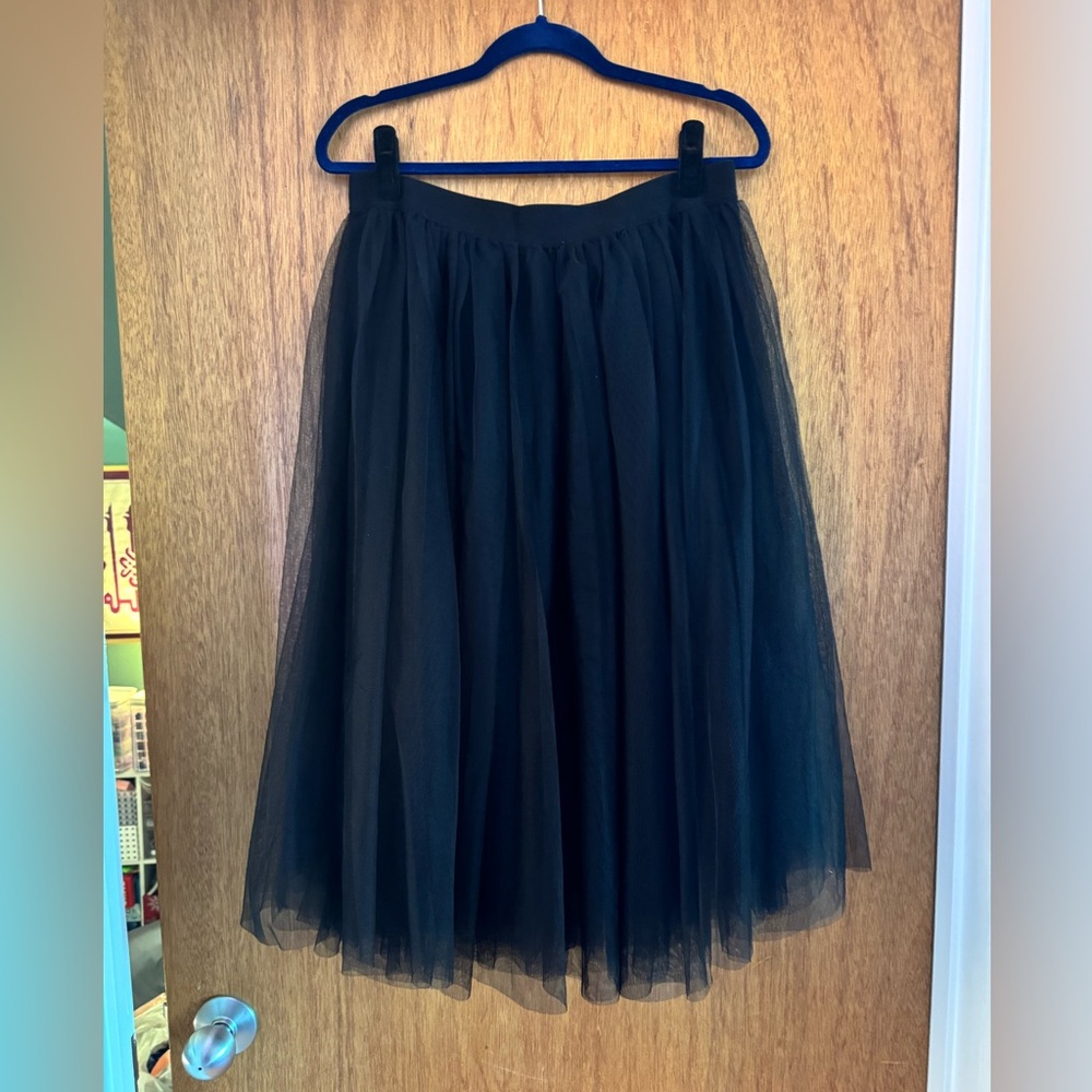 Black midi Tulle Skirt